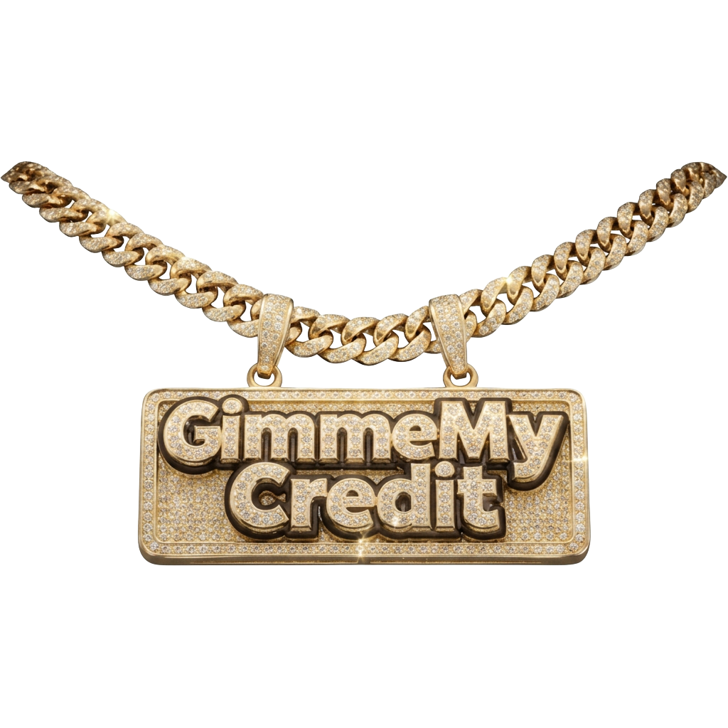 GimmeMyCredit iced-out chain logo